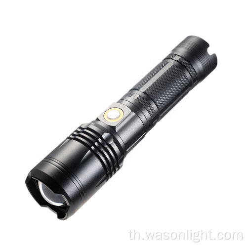 WASON เกรดสูง XHP70 LENS ปรับไฟฉายซูมได้ 2,000 LUMENS ระยะยาวล่าคบเพลิง LED ที่มีค่าใช้จ่ายสูง USB-C พร้อมเช้ามืด